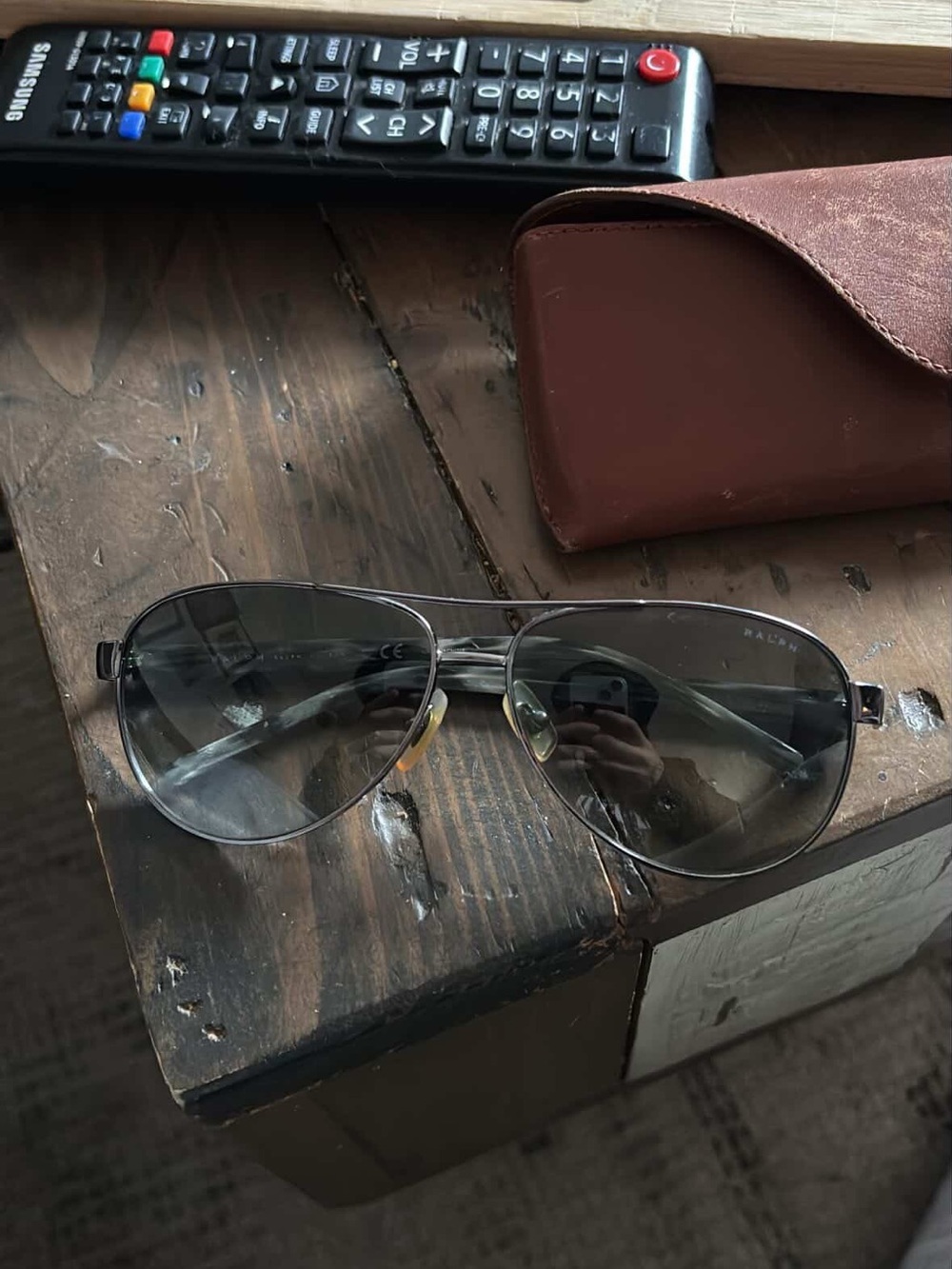Ralph Lauren Men's Metal Aviator Sunglasses with Gray Lenses